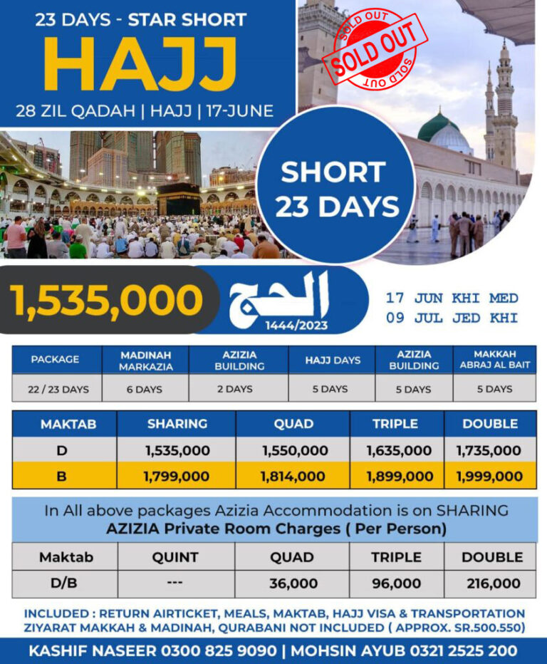 Hajj Packages 2023 From Karachi